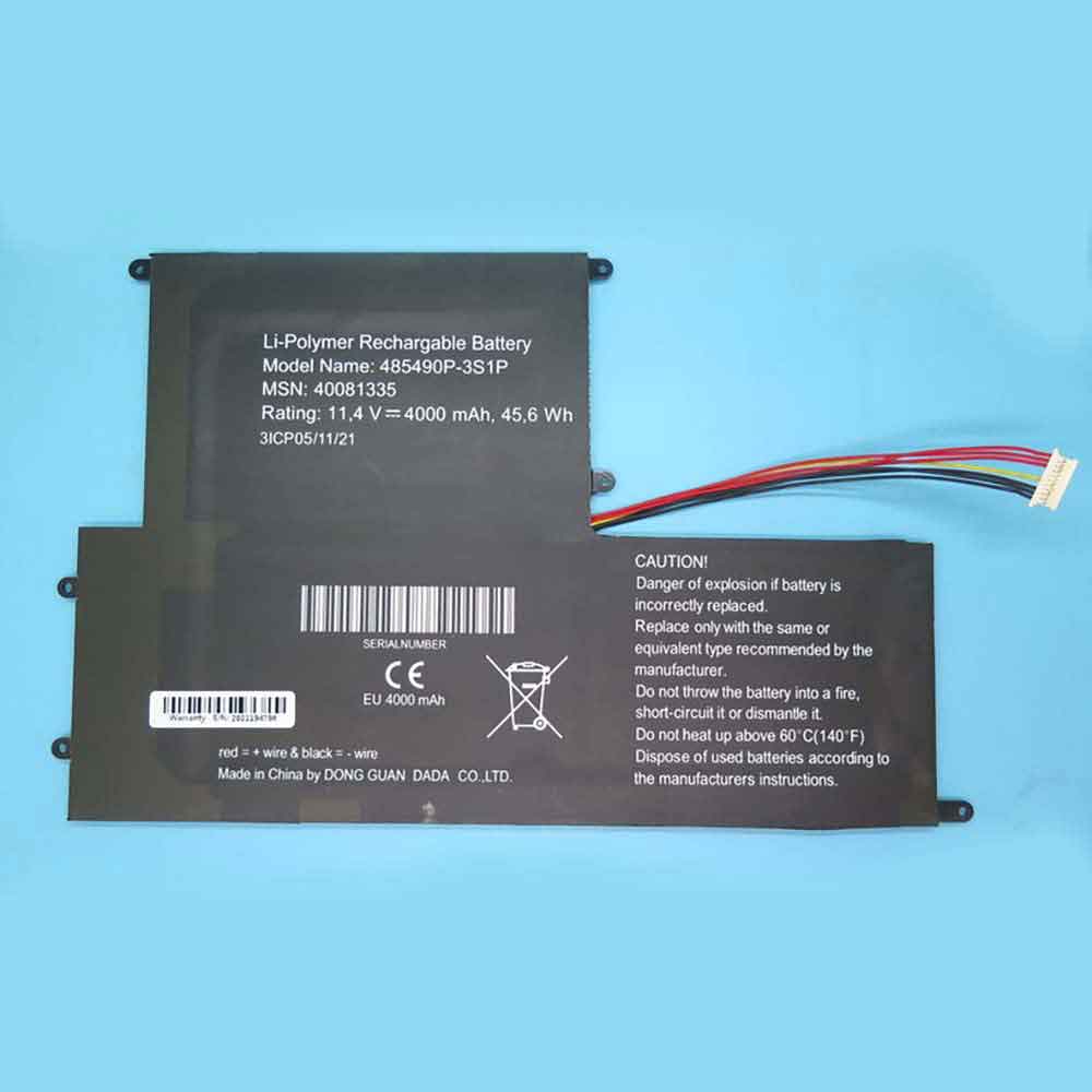 EVOO 485490P-3S1P 11.4V 4000mAh Replacement Battery