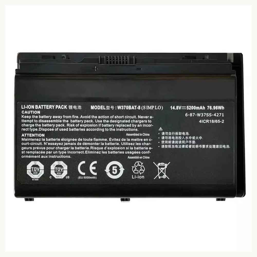 clevo 6-87-W370S-4271 14.8V 5200mah Replacement Battery