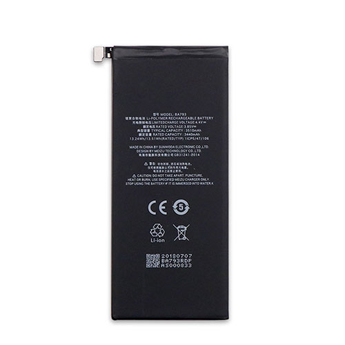 Meizu BA793 3.85V/4.4V 3440mAh/13.24WH Replacement Battery