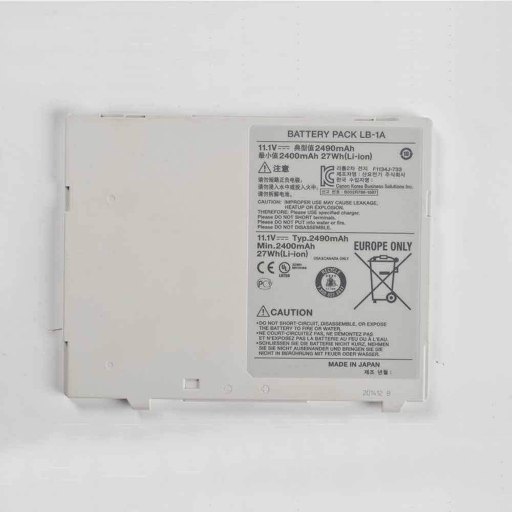 Canon LB-1A 11.1V 2490mAh/27Wh Replacement Battery