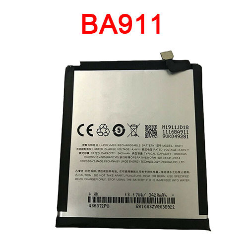 Meizu BA911 3.85V/4.4V 3400mAh/13.09WH Replacement Battery
