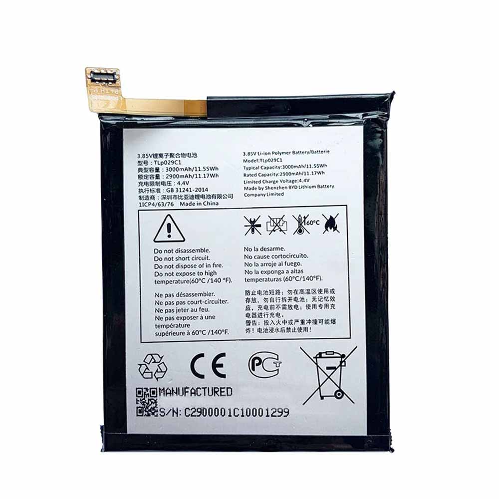 ALCATEL TLp029C1 3.85V/4.4V 2900mAh/11.17WH Replacement Battery