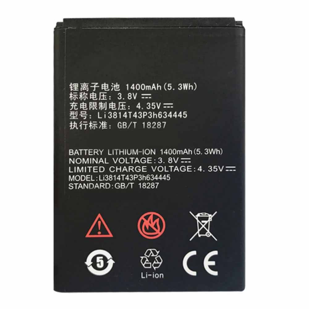 ZTE Li3814T43P3h634445 3.8V/4.35V 1400mAh/5.3WH Replacement Battery