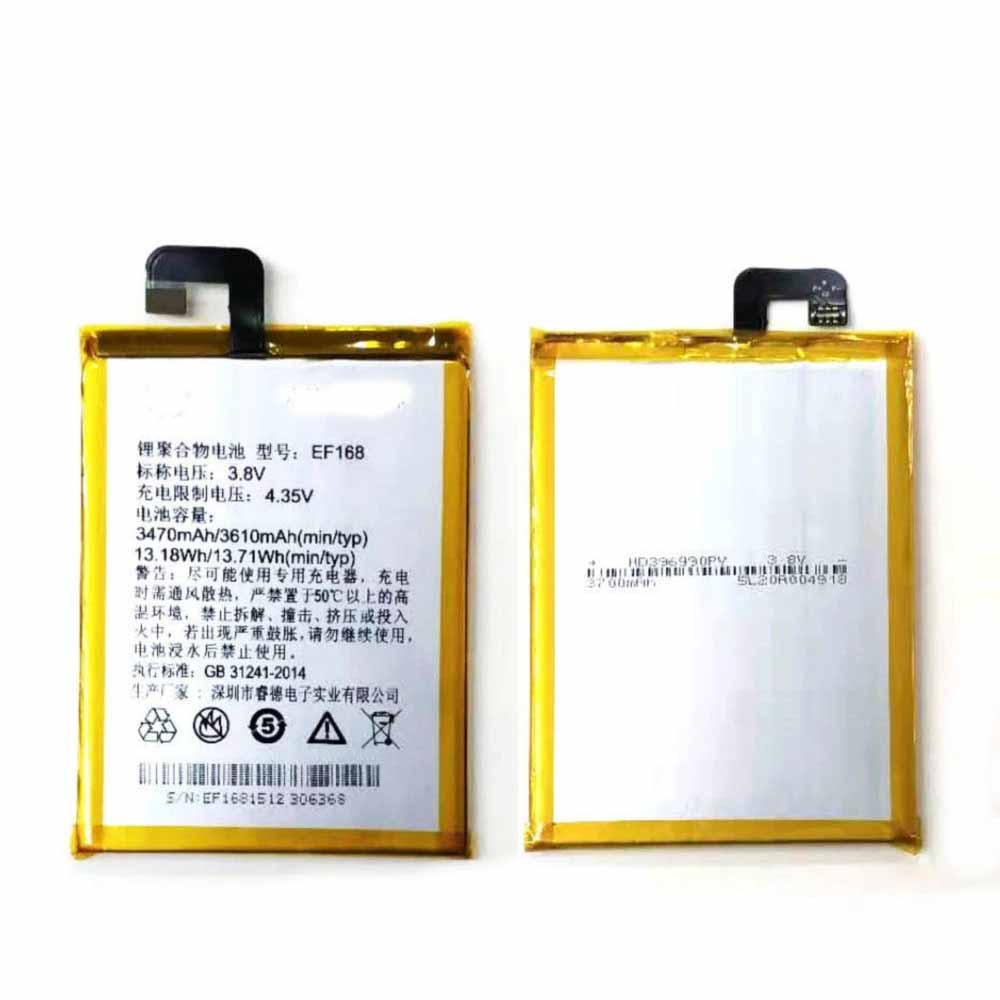 PPTV EF168 3.8V/4.35V 3470mAh/13.18WH Replacement Battery